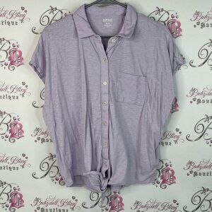 Buffalo David Bitton tshirt tee Lavender Button-Down Women's Shirt